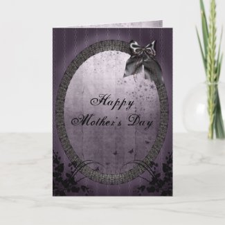 Elegant Gothic Purple & Black Mother's Day Card zazzle_card