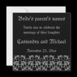 Elegant Gothic square wedding invitations