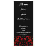 Elegant Gothic theme wedding reception menu rack cards