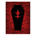 Elegant gothic victorian coffin red Halloween Postcards