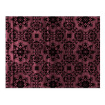 Elegant gothic victorian grunge mandala mauve post card