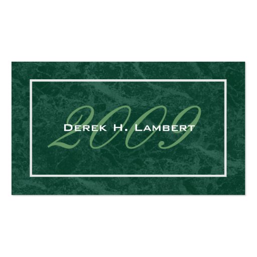 Elegant Graduation Name Cards - Class of 2009 Business Card (front side)