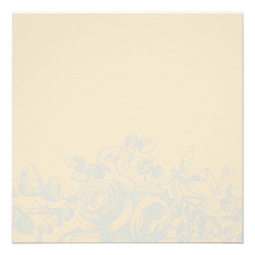 Elegant Graduation Party Vintage Roses Blue Tan Announcement