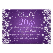 Elegant Graduation Party Winter Sparkle Purple Personalized Invitation