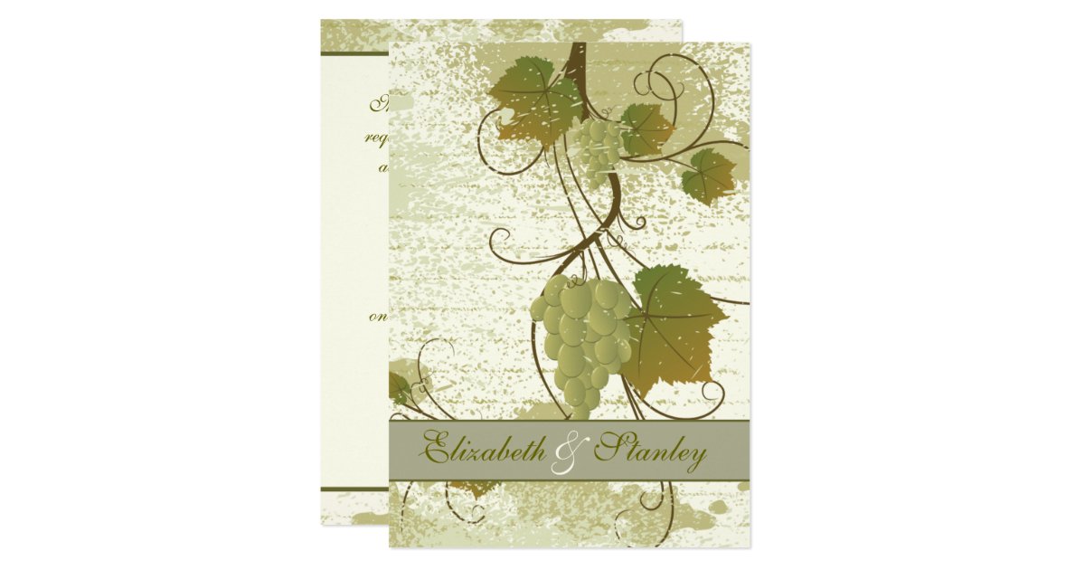 Elegant grapevine fall wedding invitation Zazzle