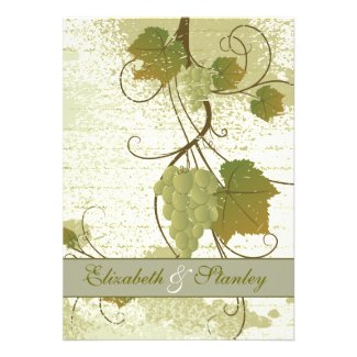 Elegant grapevine fall wedding invitation