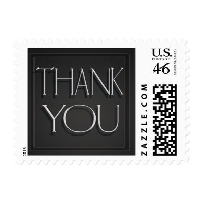 Elegant gray and silver thank you postage