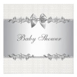 Elegant Gray and White Baby Shower Custom Invite