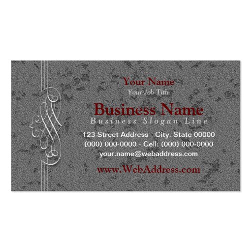 Elegant Gray Business Cards (front side)