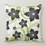 elegant gray charcoal floral throw pillow pillows