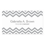 Elegant gray chevron zigzag pattern business card