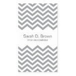 Elegant gray chevron zigzag pattern business card
