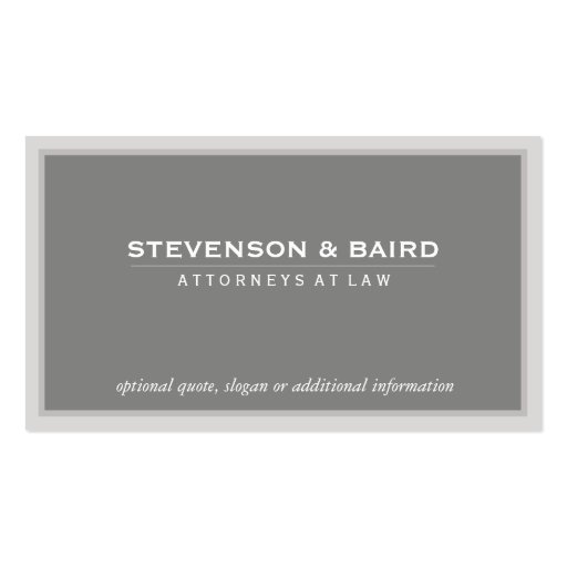 Elegant Gray Professional Consultant Classic Business Card Template (front side)