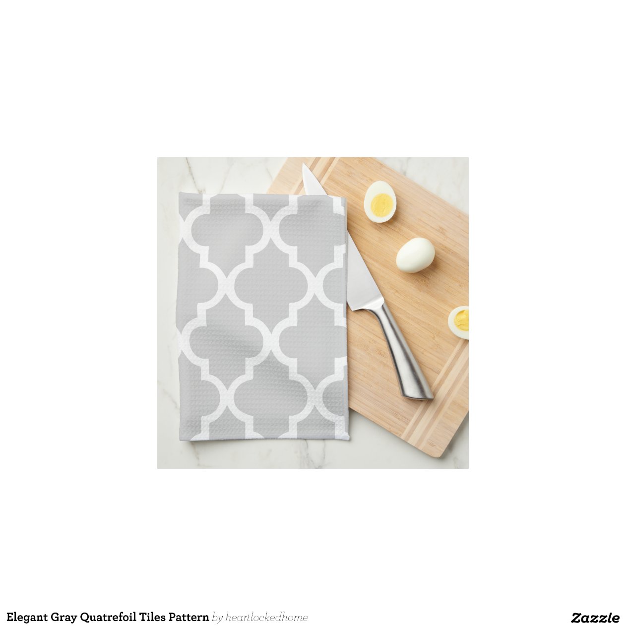Elegant Gray Quatrefoil Tiles Pattern Towels Zazzle