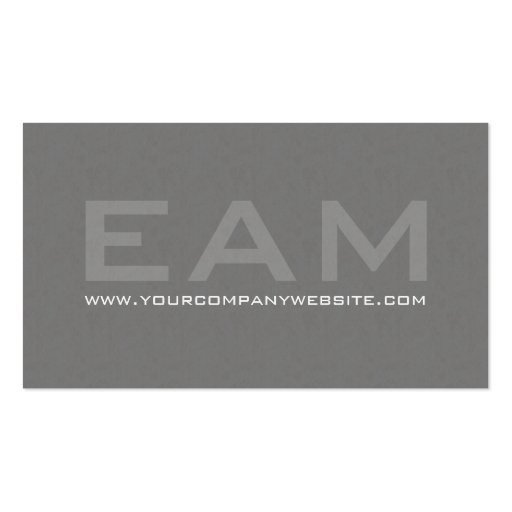 Elegant Gray Textured Monogram Centered Classic Business Card Template (back side)