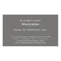 Elegant Gray Textured Monogram Centered Classic business cards