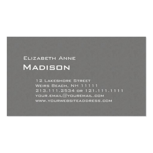 Elegant Gray Textured Monogram Classic Business Cards