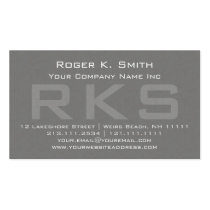 Elegant Gray Textured Monogram Classic business cards