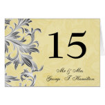 Elegant "gray yellow" table seating card