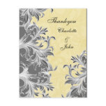 Elegant "gray yellow" Thank You Cards Post Card
