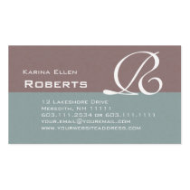 Elegant Green and Brown Textured Monogram Classic business cards