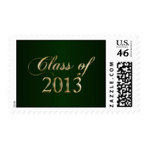 Elegant Green and Gold Class of 2013 Stamp