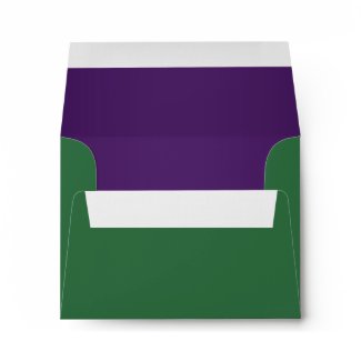 Elegant Green and Purple Linen Envelopes