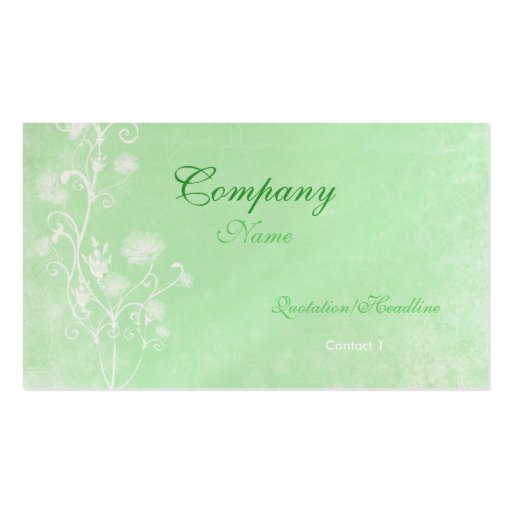 Elegant green and white Business Card Template (front side)
