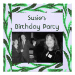 elegant green branches custom announcement