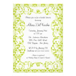 Elegant Green Damask Bridal Shower Invitation