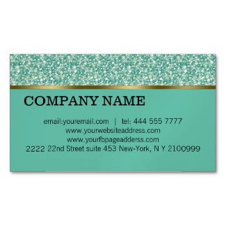 Elegant Green Glitter Pattern Magnetic Business Cards (Pack Of 25)
