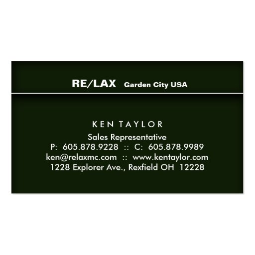 Elegant Green Real Estate House Business Card (back side)