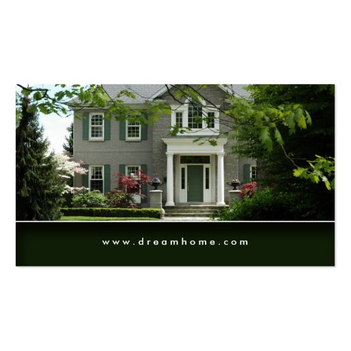 Elegant Green Real Estate House Business Card (front side)