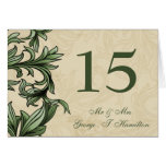 Elegant green table seating card