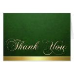 Elegant Green Texture Modern Gold Thank You Card