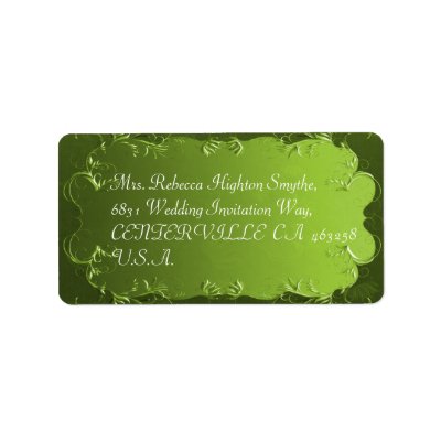 Elegant Green Vintage Wedding Address Labels