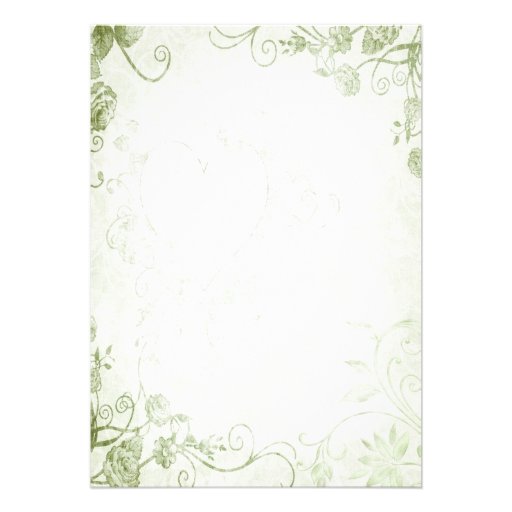 Elegant Green Vintage Wedding Invitation