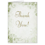 Elegant Green Vintage Wedding Thank You Card