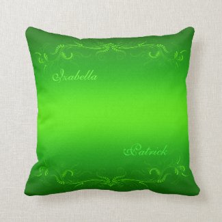 Elegant Green Wedding Custom Pillow