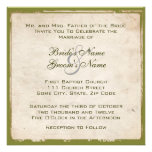 Elegant Green Wedding Invitation