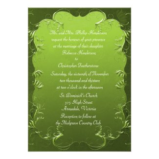 Elegant Green Wedding Invitation