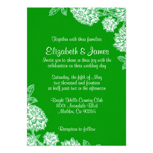 Elegant Green Wedding Invitations