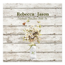 elegant green wildflower floral country wedding announcements
