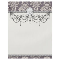 elegant grey and ivory ornate damask pattern full color flyer