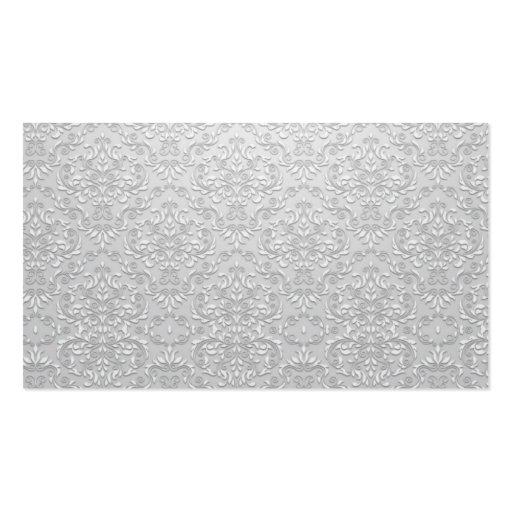 Elegant Grey and White Damask Vector Business Card Template (back side)