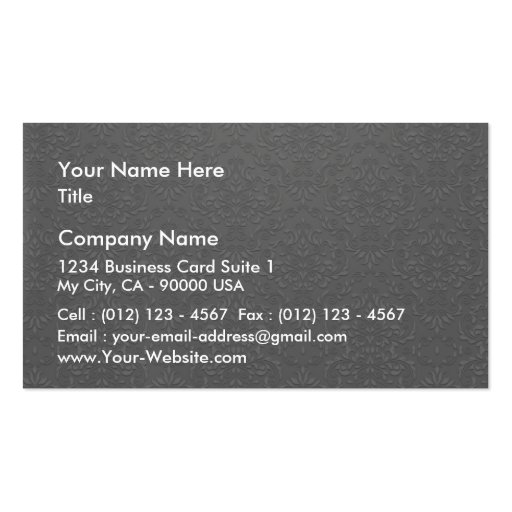 Elegant Grey and white floral gift Business Card Templates (front side)
