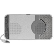 Elegant Grey and White swirls Notebook Speakers