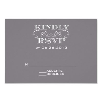 Elegant Grey RSVP Card Custom Announcements