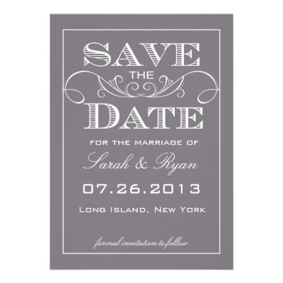 Elegant Grey Save the Date Announcement