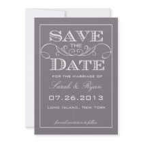 Elegant Grey Save the Date Announcement